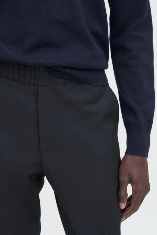 Men Terry Cropped Trousers Black Filippa K Trousers