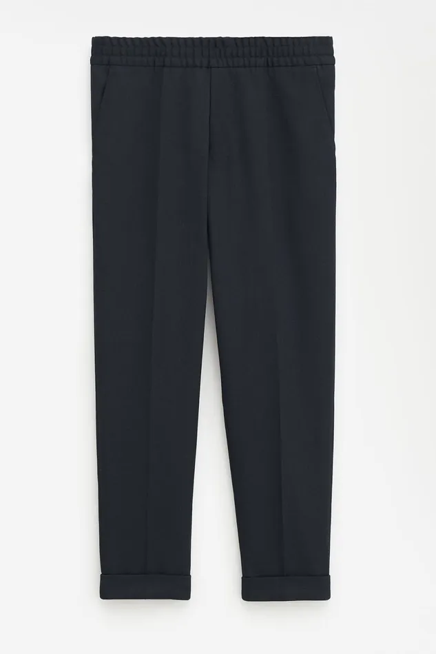 Men Terry Cropped Trousers Black Filippa K Trousers