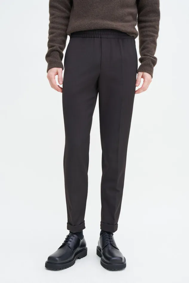 Men Terry Cropped Trousers Dark Brown Filippa K Trousers