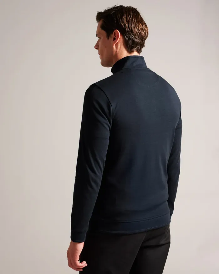 Men TOLTI 8211 Quilted Jersey Half Zip Jumper Navy Ted Baker Tops