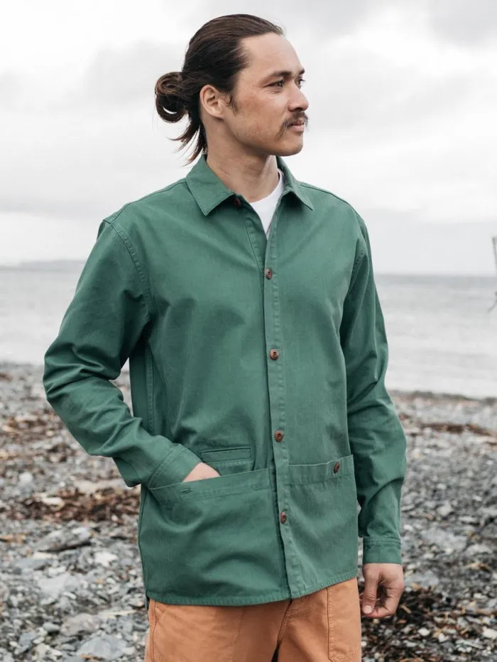 Men Tonkin Work Shirt Pine Shadow Finisterre Shirts