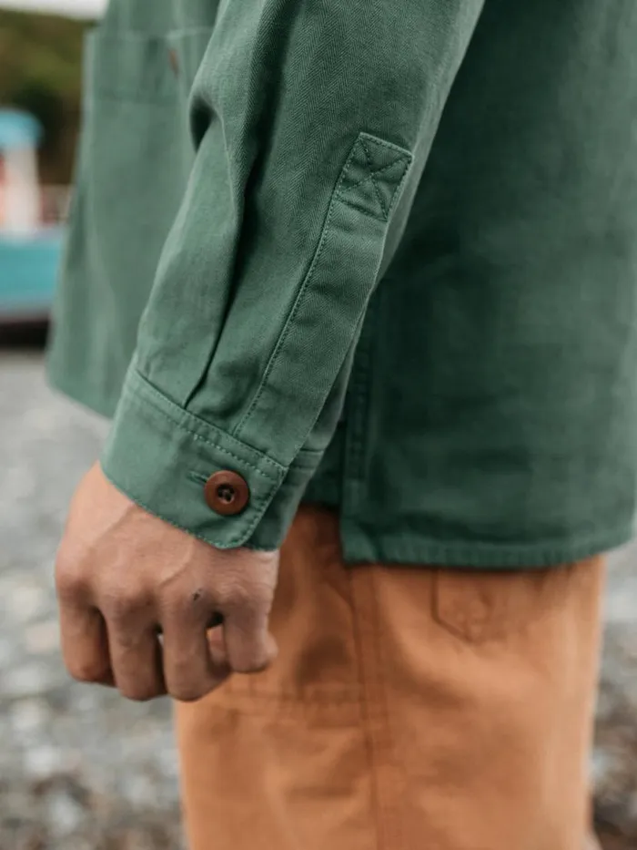 Men Tonkin Work Shirt Pine Shadow Finisterre Shirts