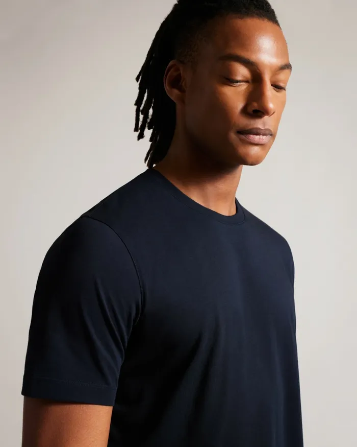Men TYWINN 8211 Short Sleeve Regular Fit Plain Tshirt Navy Ted Baker Tops