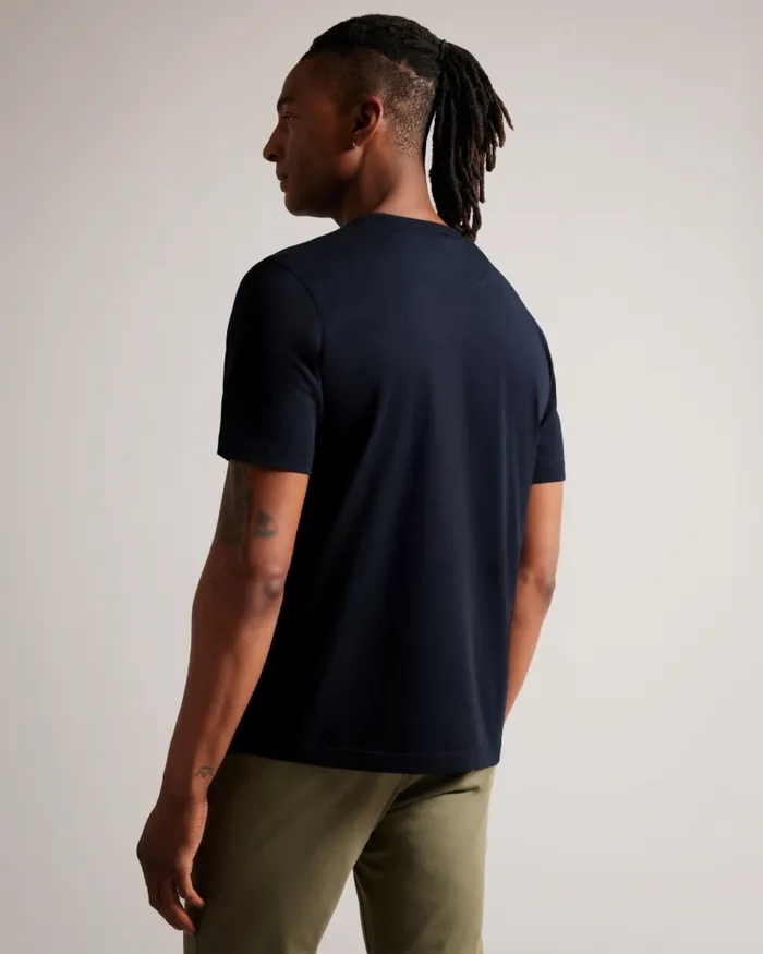 Men TYWINN 8211 Short Sleeve Regular Fit Plain Tshirt Navy Ted Baker Tops