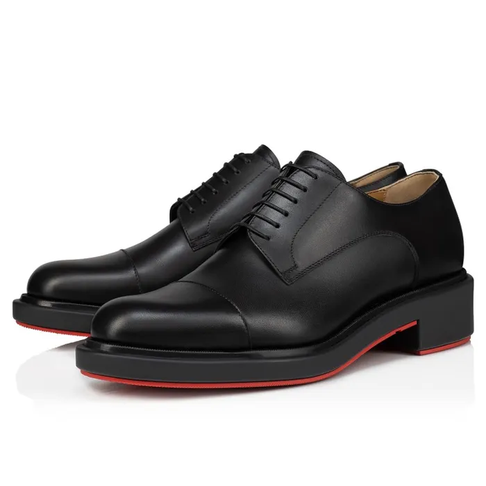 Men Urbino Derbies 8211 Calf Leather 8211 Black Christian Louboutin Buckles and Laceups