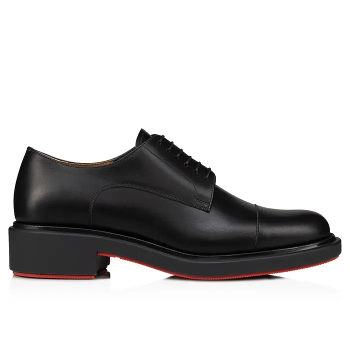 Men Urbino Derbies 8211 Calf Leather 8211 Black Christian Louboutin Buckles and Laceups