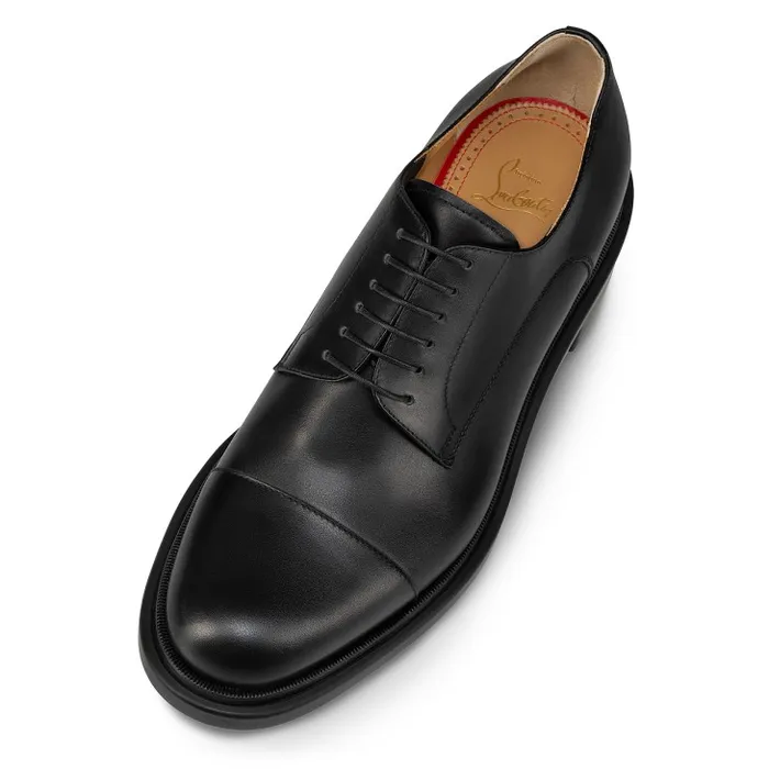 Men Urbino Derbies 8211 Calf Leather 8211 Black Christian Louboutin Buckles and Laceups