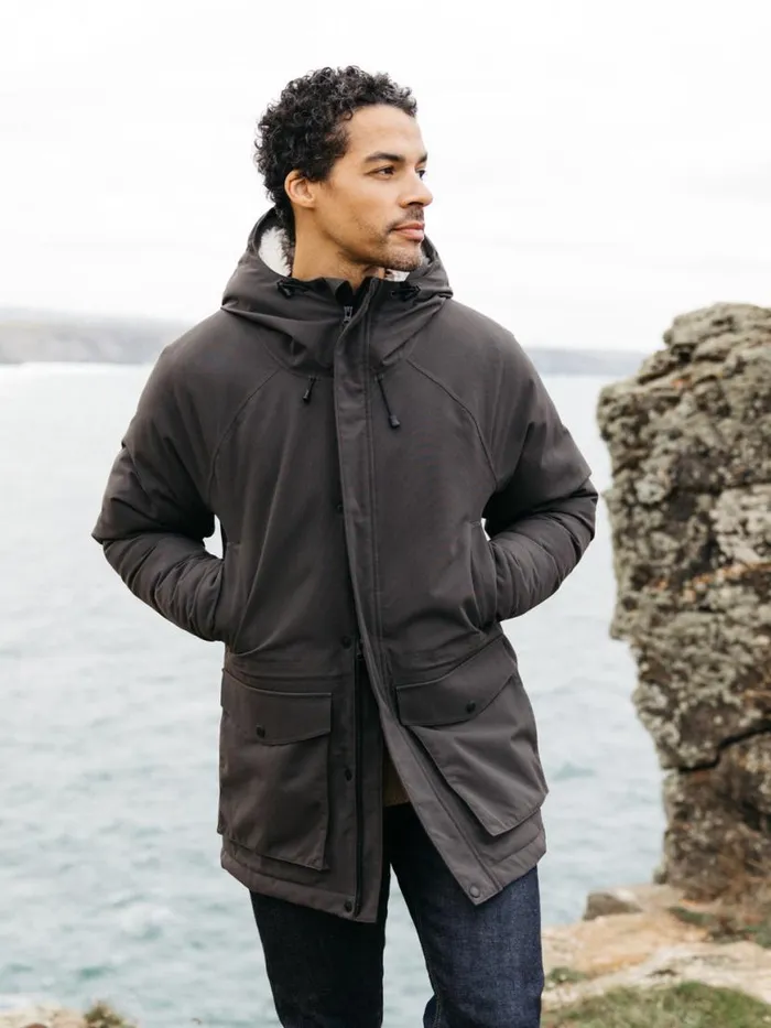 Men Vellus Parka Jacket Raven Finisterre Jackets Coats and Gilets