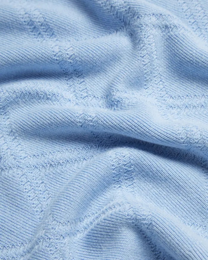 Men VENTAR 8211 Diamond Knit Polo Shirt Pale Blue Ted Baker Jumpers and Knitwear Men VENTAR 8211 Diamond Knit Polo Shirt Pale Blue Ted Baker Jumpers and Knitwear