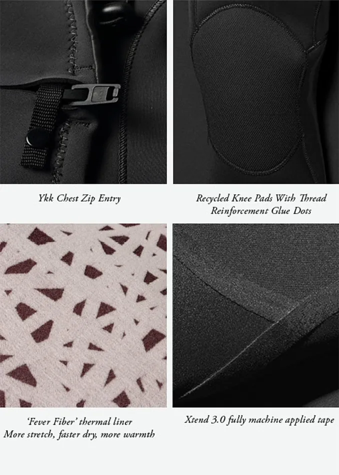 Men Vissla High Seas II 32 Full Chest Zip Wetsuit Stealth High Seas Wetsuits