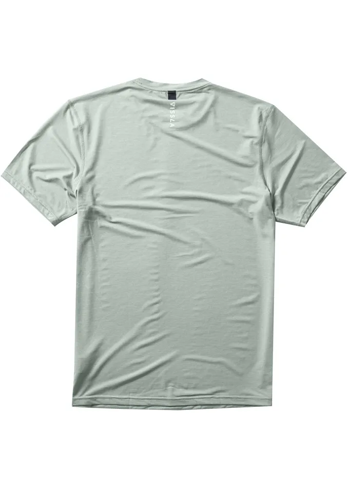 Men Vissla Twisted Eco Short Sleeve Lycra Rash Guard Sea Green Heather Wetsuit Tops and Lycra