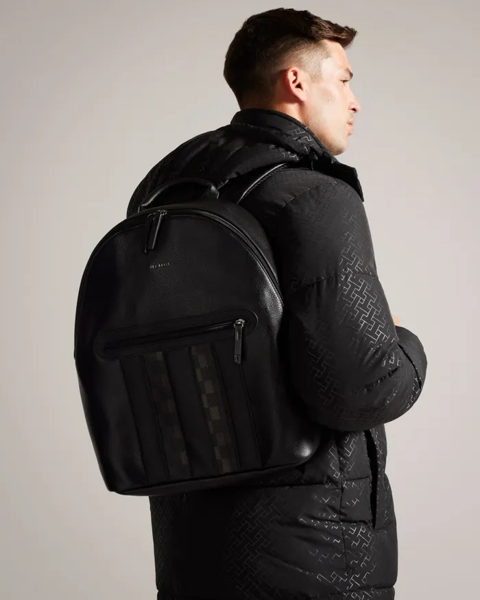Men WAYNOR 8211 House Check PU Backpack Black Ted Baker Backpacks Men WAYNOR 8211 House Check PU Backpack Black Ted Baker Backpacks
