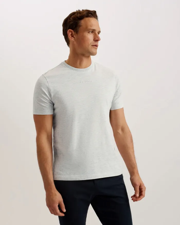 Men WISKIN 8211 Branded Regular Fit TShirt Greymarl Ted Baker Tops Men WISKIN 8211 Branded Regular Fit TShirt Greymarl Ted Baker Tops