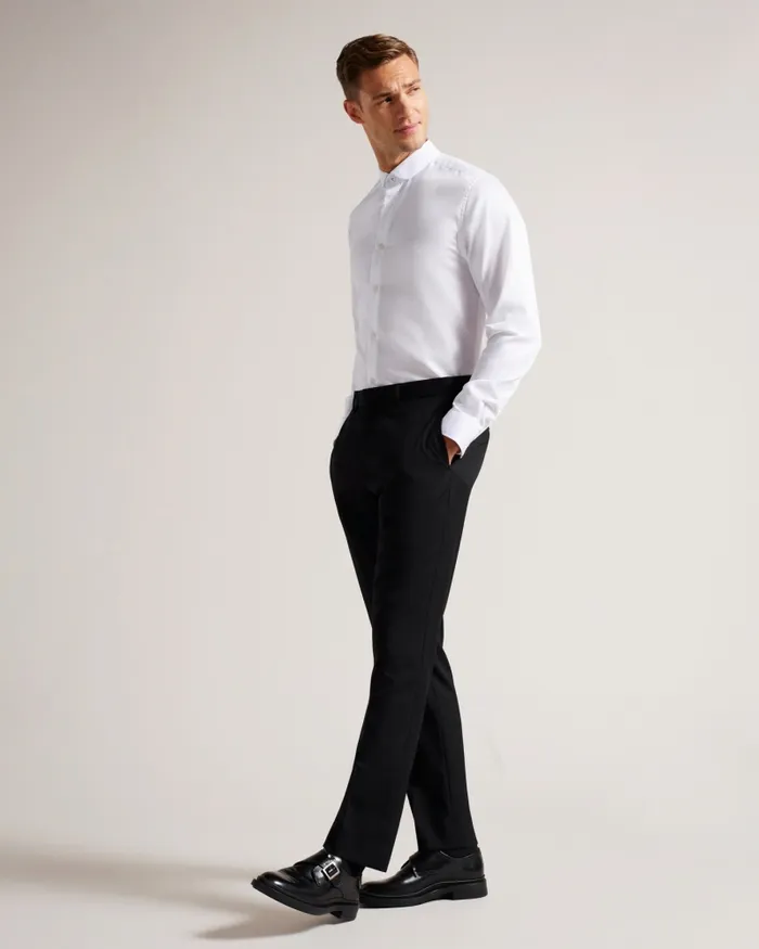 Men WITFOR 8211 Long Sleeve Rounded Collar Shirt White Ted Baker Shirts