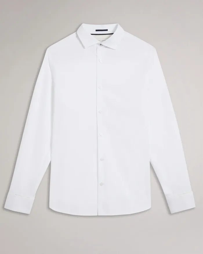 Men WITREE 8211 Long Sleeve Shirt White Ted Baker Shirts