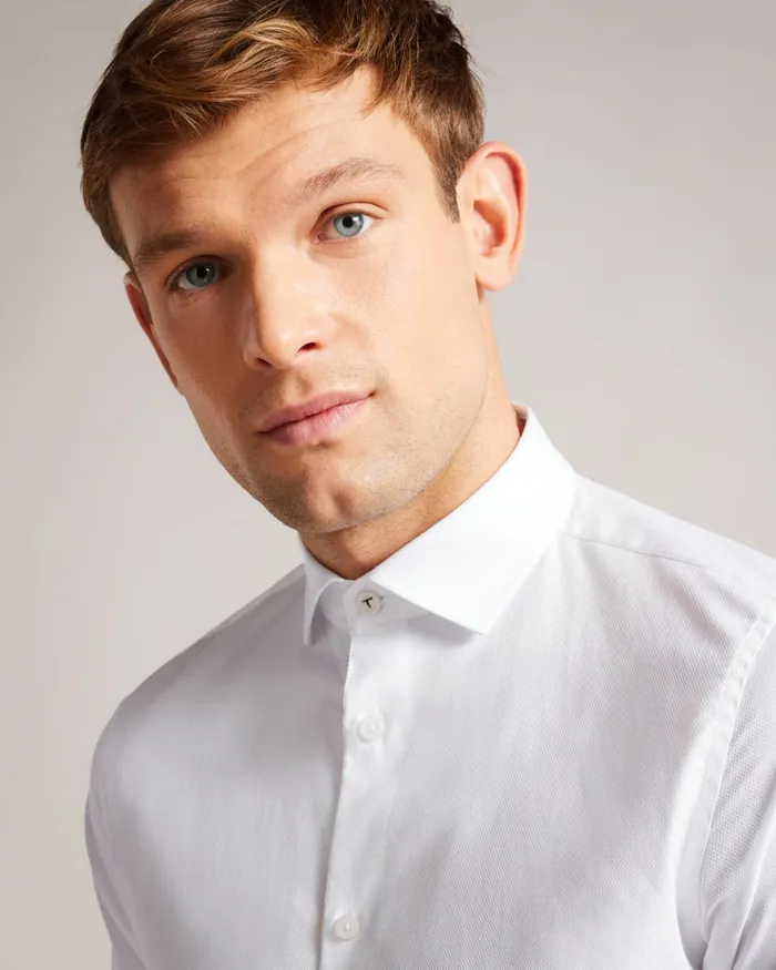 Men WITREE 8211 Long Sleeve Shirt White Ted Baker Shirts