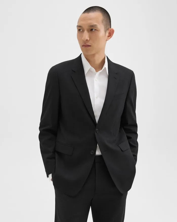 MenWomen Blazers Jackets Theory Chambers Blazer In Stretch Wool Black
