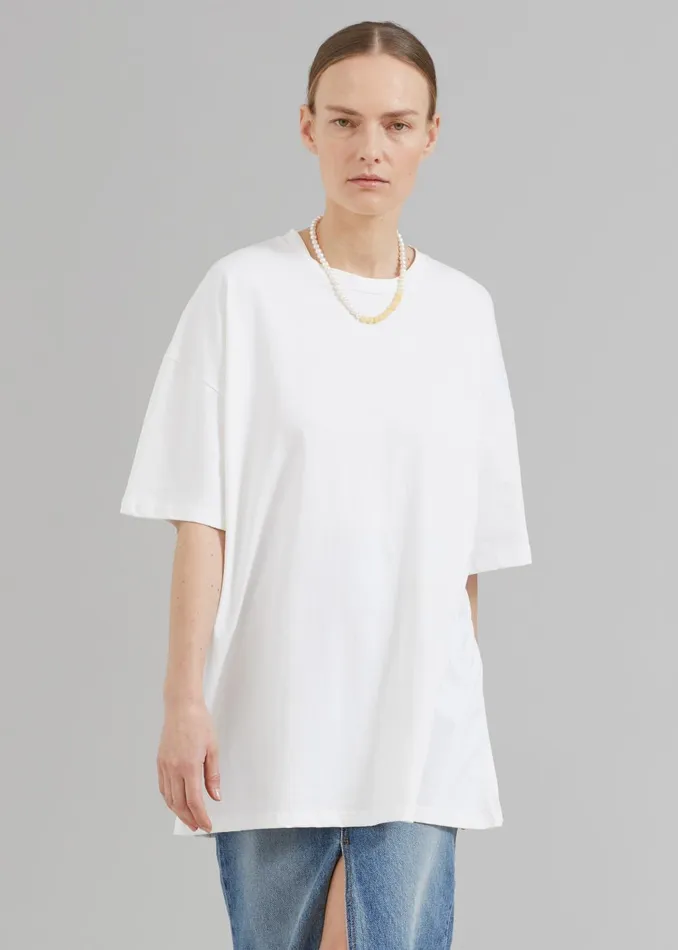 MenWomen Faro Boxy Tee 8211 White The Frankie Shop Tops