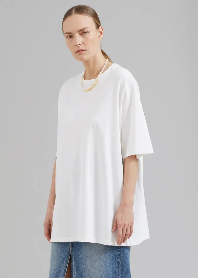 MenWomen Faro Boxy Tee 8211 White The Frankie Shop Tops