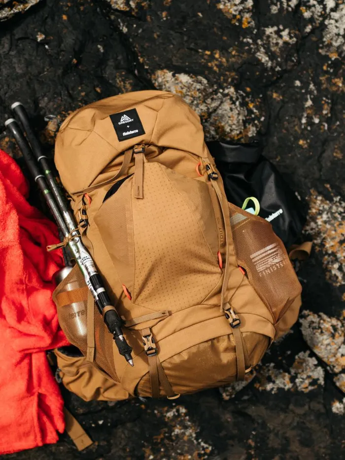 MenWomen Finisterre Gregory Stout 45 Backpack Sandstone Finisterre Bags