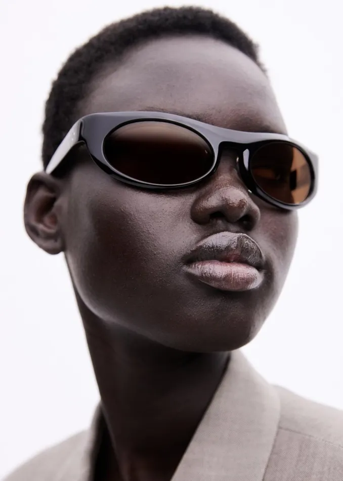 MenWomen Port Tanger Touba Sunglasses 8211 Black AcetateTobacco Lens The Frankie Shop