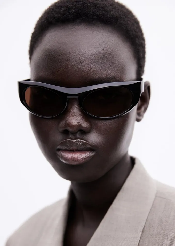 MenWomen Port Tanger Touba Sunglasses 8211 Black AcetateTobacco Lens The Frankie Shop