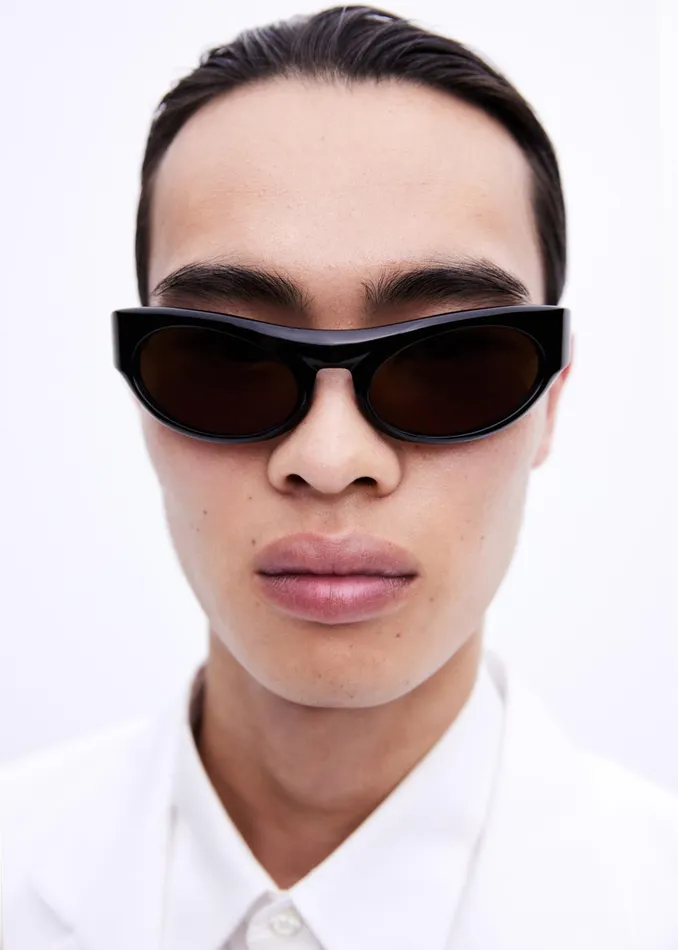 MenWomen Port Tanger Touba Sunglasses 8211 Black AcetateTobacco Lens The Frankie Shop