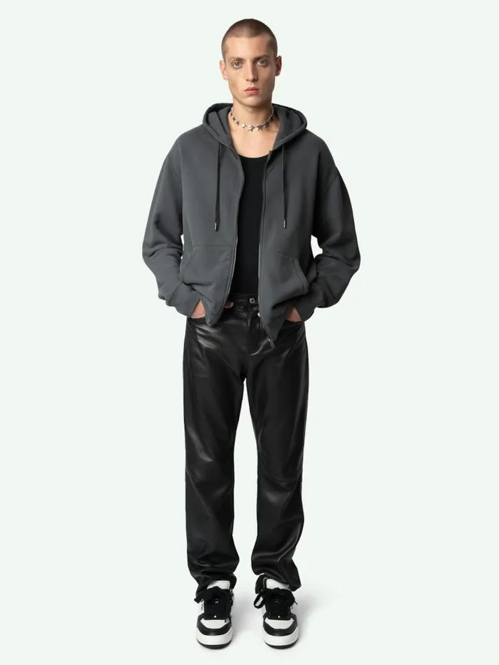 Men Zadig and Voltaire Sweatshirts and Hoodies Sacha Sweatshirt Carbone