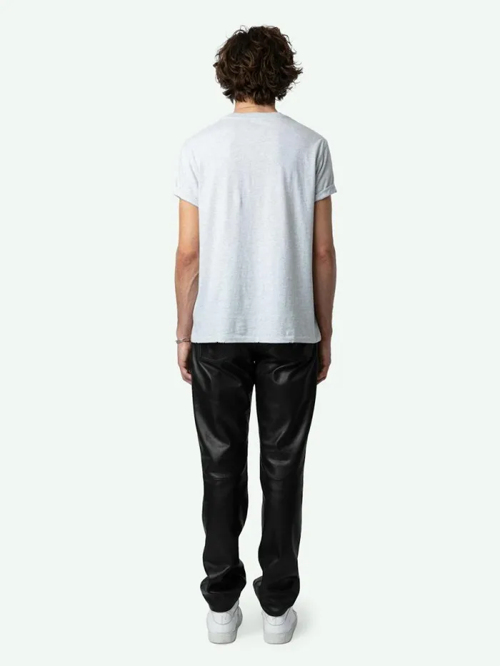 Men Zadig and Voltaire TShirts Jimmy Insignia Tshirt Gris Chine Clair