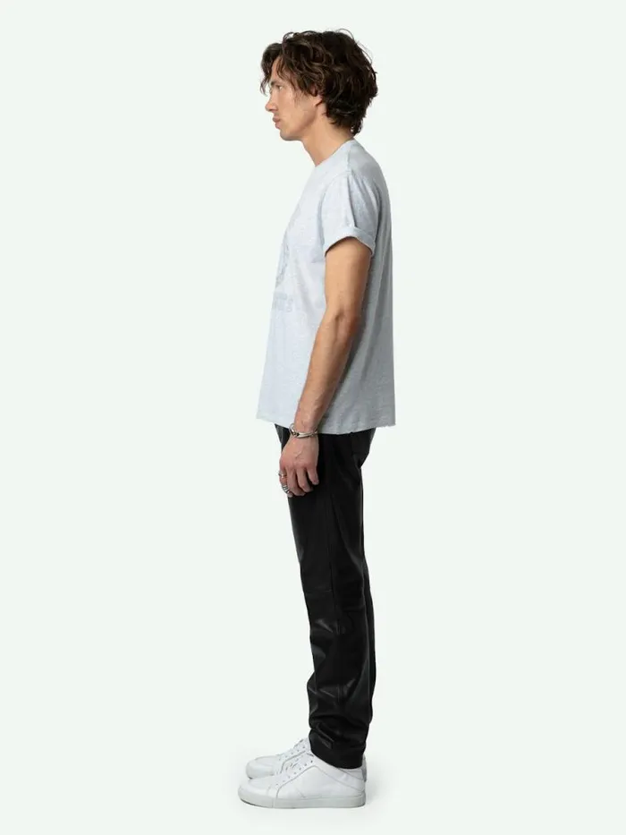 Men Zadig and Voltaire TShirts Jimmy Insignia Tshirt Gris Chine Clair
