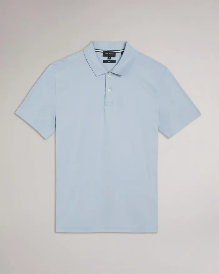 Men ZEITER 8211 Short Sleeve Slim Fit Polo Shirt Pale Blue Ted Baker Tops