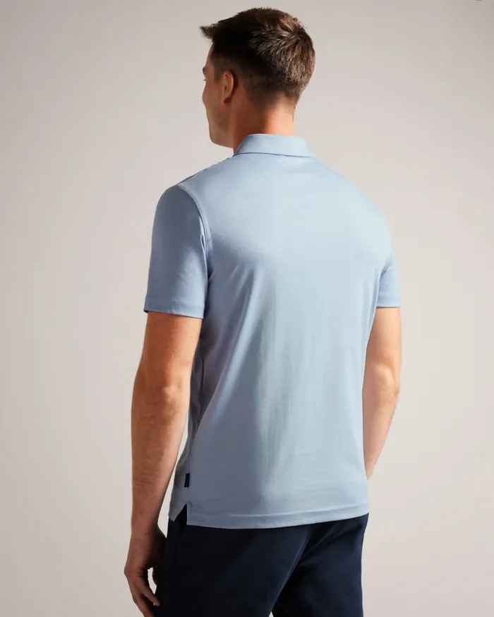 Men ZEITER 8211 Short Sleeve Slim Fit Polo Shirt Pale Blue Ted Baker Tops Men ZEITER 8211 Short Sleeve Slim Fit Polo Shirt Pale Blue Ted Baker Tops