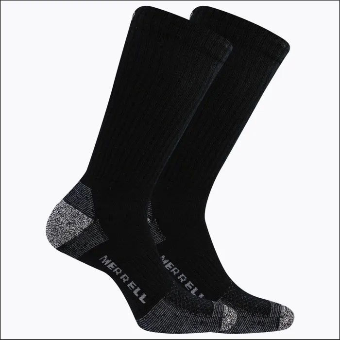 Merrell Rugged Steel Toe Crew Sock 2 Pack Black MenWomen Socks