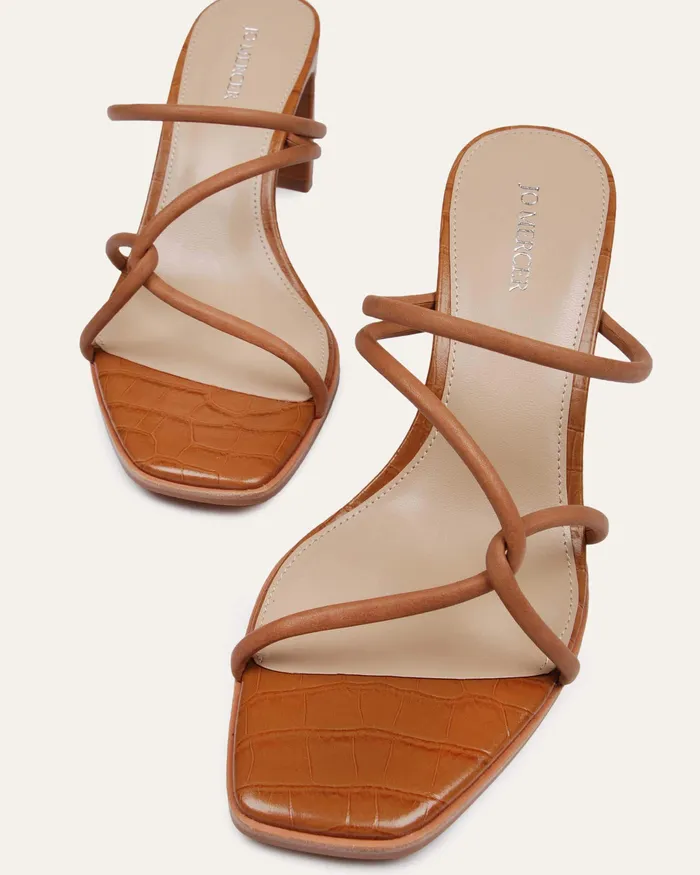 MID SANDALS jomercer Women Novi mid heel sandals tan leather
