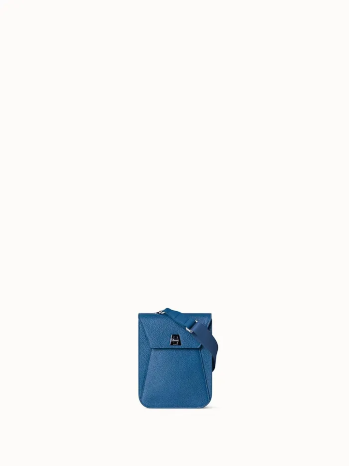 Mini Anouk Messenger Bag In Cervocalf Leather Pacific Denim Women Akris Mini Bags
