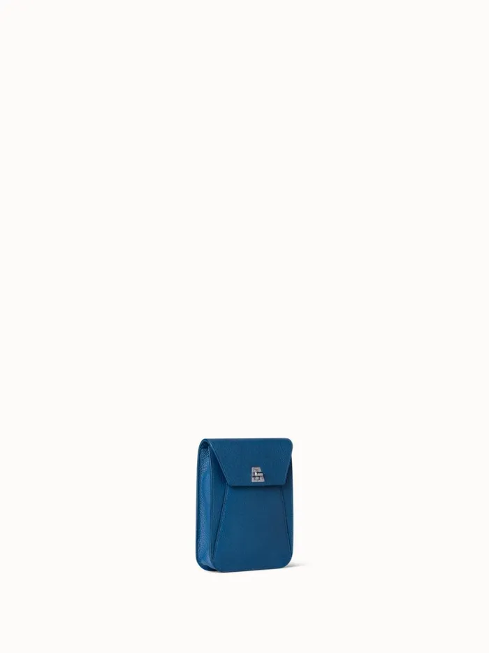 Mini Anouk Messenger Bag In Cervocalf Leather Pacific Denim Women Akris Mini Bags
