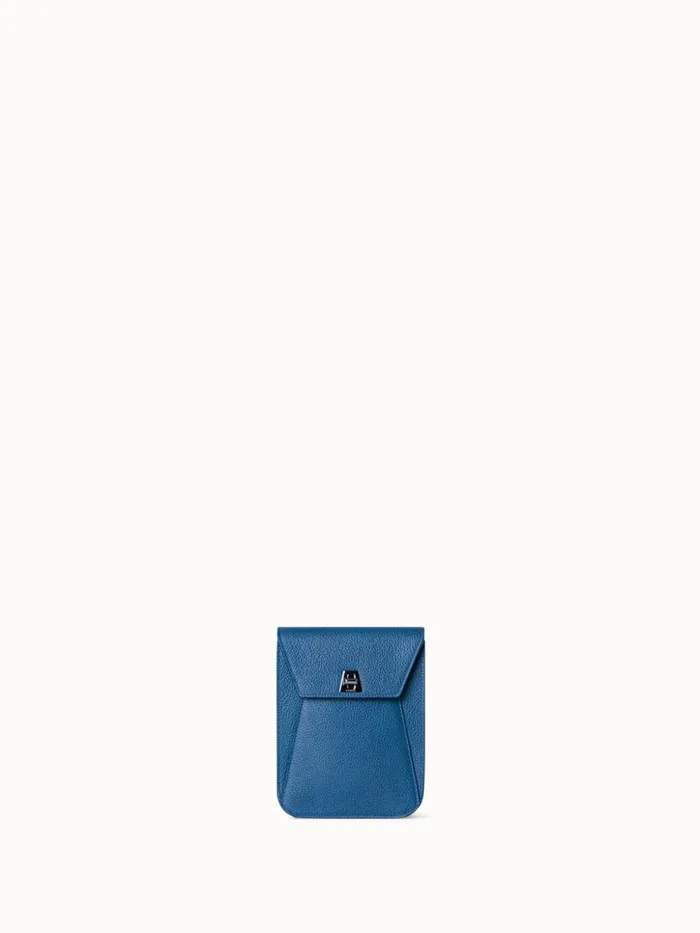 Mini Anouk Messenger Bag In Cervocalf Leather Pacific Denim Women Akris Mini Bags