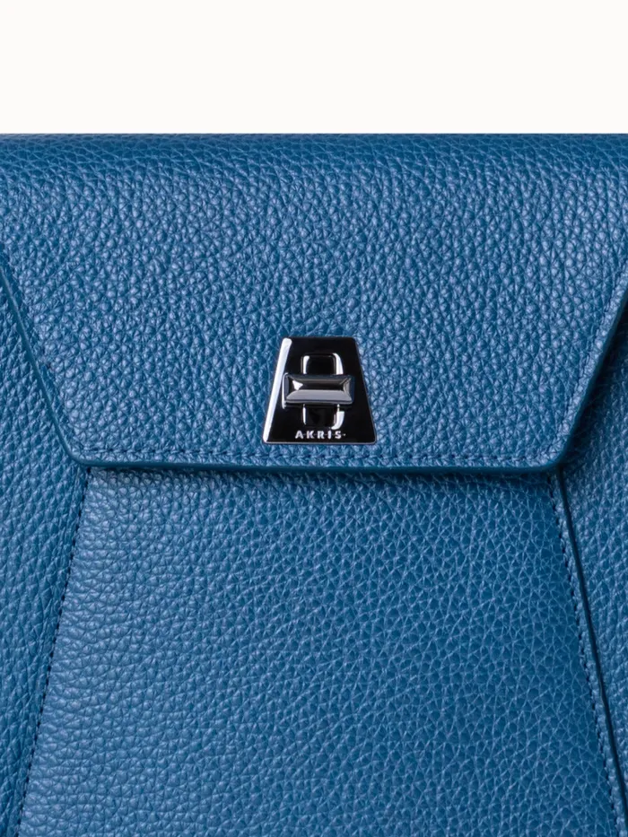 Mini Anouk Messenger Bag In Cervocalf Leather Pacific Denim Women Akris Mini Bags