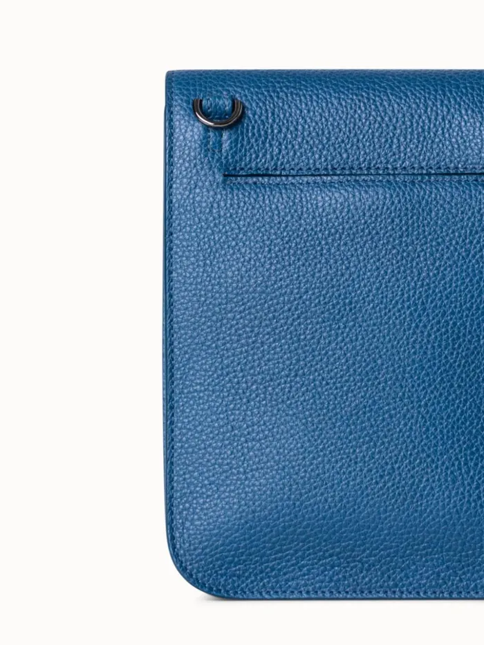 Mini Anouk Messenger Bag In Cervocalf Leather Pacific Denim Women Akris Mini Bags