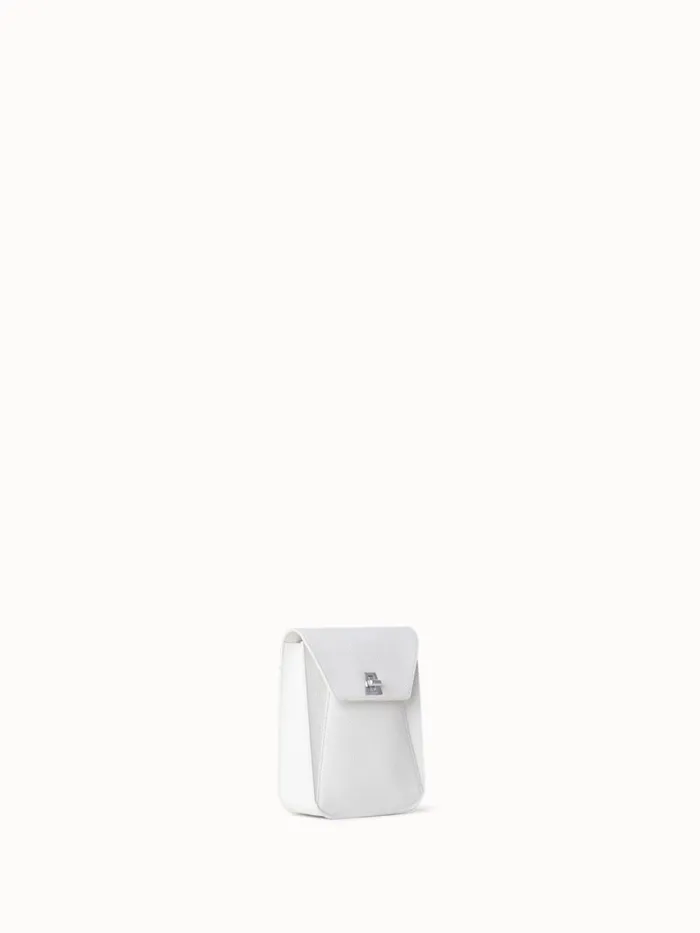 Mini Anouk Messenger Bag In Cervocalf Leather White Women Akris Mini Bags