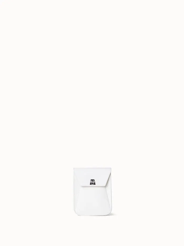 Mini Anouk Messenger Bag In Cervocalf Leather White Women Akris Mini Bags