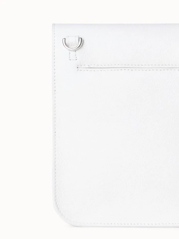 Mini Anouk Messenger Bag In Cervocalf Leather White Women Akris Mini Bags