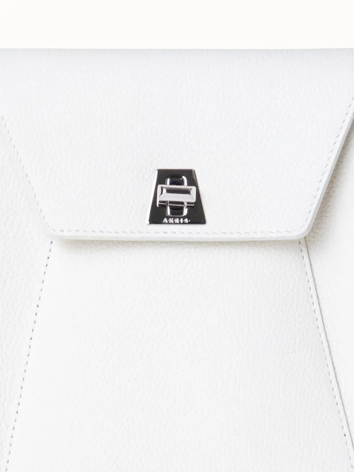 Mini Anouk Messenger Bag In Cervocalf Leather White Women Akris Mini Bags