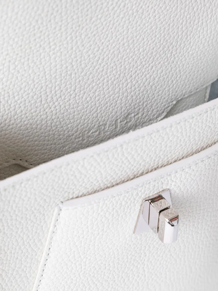 Mini Anouk Messenger Bag In Cervocalf Leather White Women Akris Mini Bags