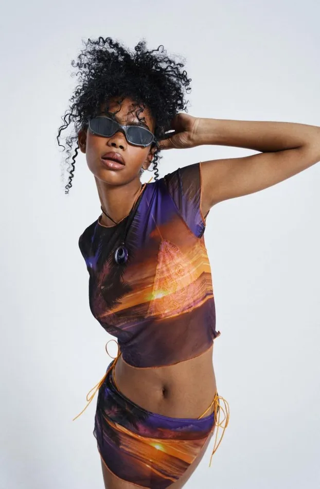 Mini Skirts Women Jaded London Aloha Cove Mesh Mini Skirt