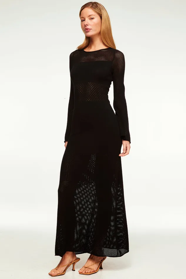 Misa Los Angeles Anu Dress Black Lead Women Knits
