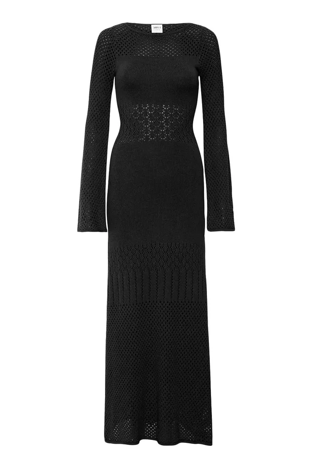 Misa Los Angeles Anu Dress Black Lead Women Knits
