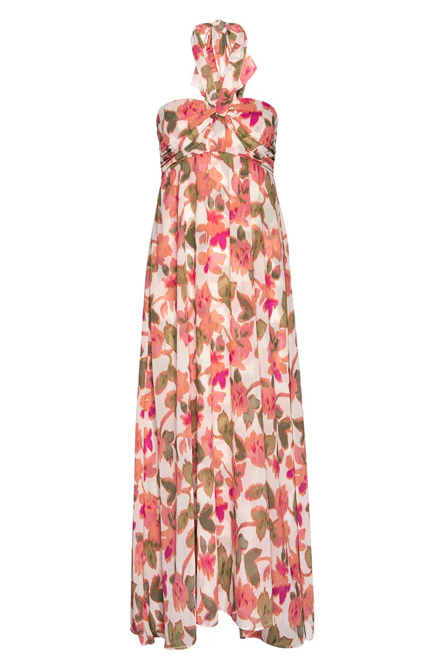 Misa Los Angeles Emine Dress Sonoran Flora Chiffon Women Dresses