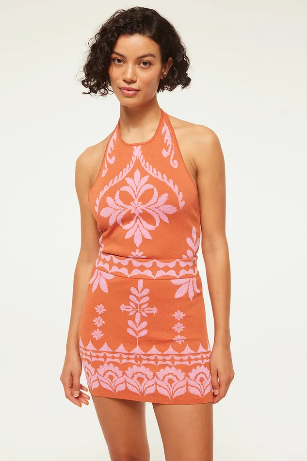 Misa Los Angeles Hali Top Pink Flora Santiago Women Tops