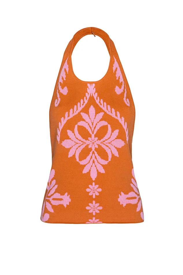 Misa Los Angeles Hali Top Pink Flora Santiago Women Tops
